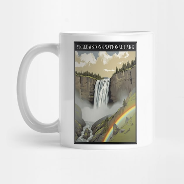 Yellowstone National Park Vintage Poster by GreenMary Design